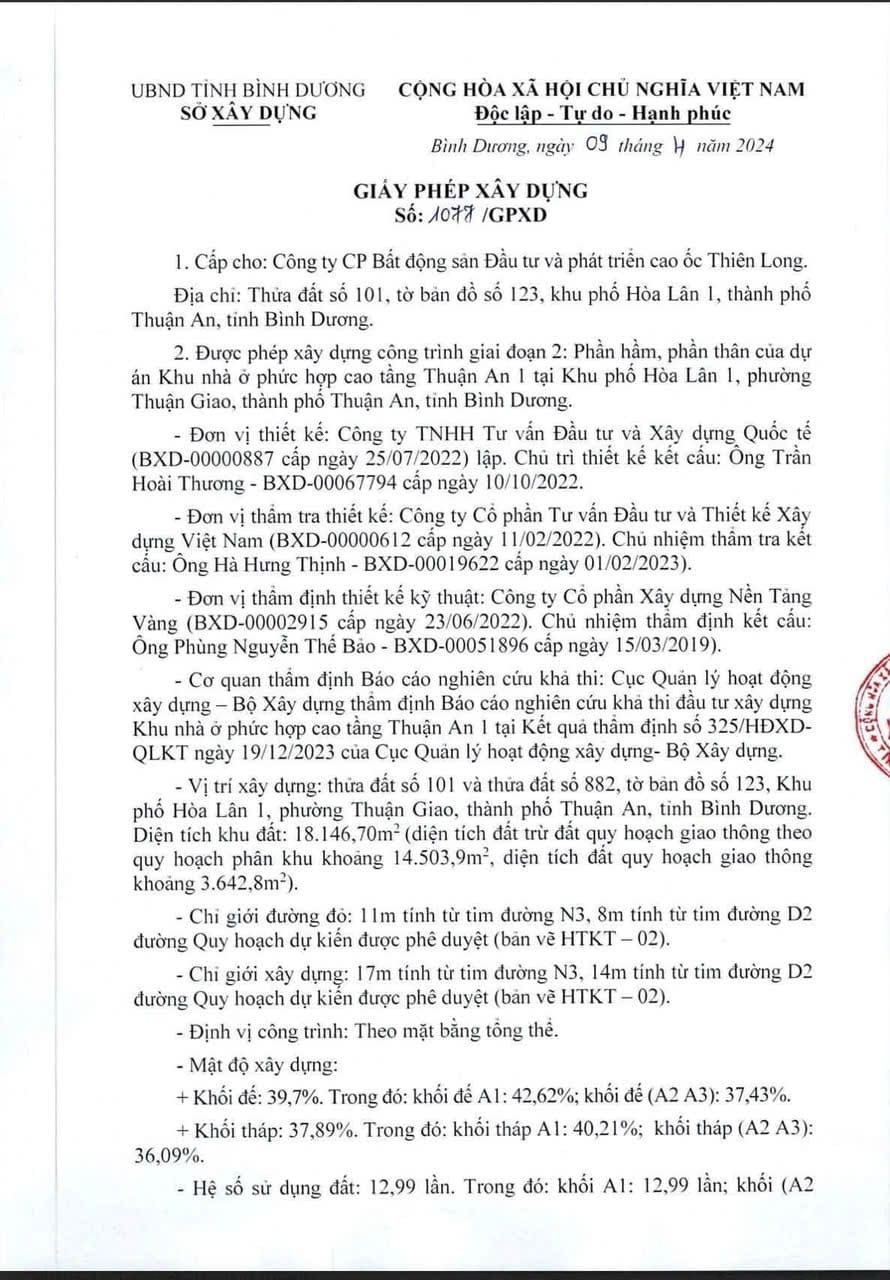 Giấy phép xây dựng phần thân 39 tầng căn hộ Monrei Saigon