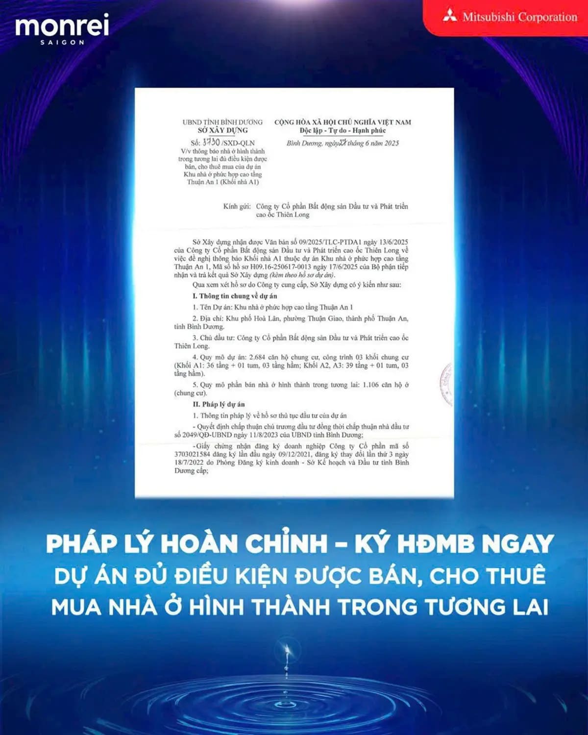 Bộ hồ sơ pháp lý hoàn thiện của dự án căn hộ Monrei Saigon