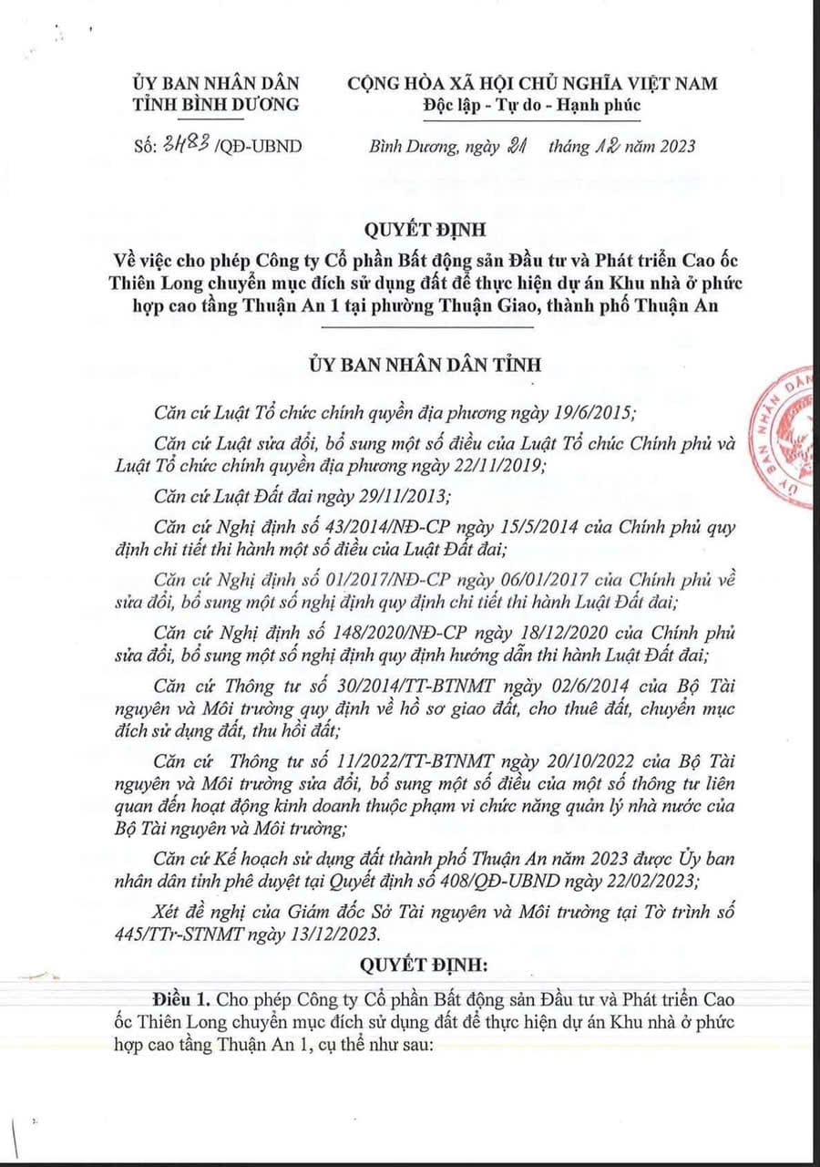 Quyết định chuyển đổi mục đích sử dụng đất sang đất ở ODT Monrei Saigon