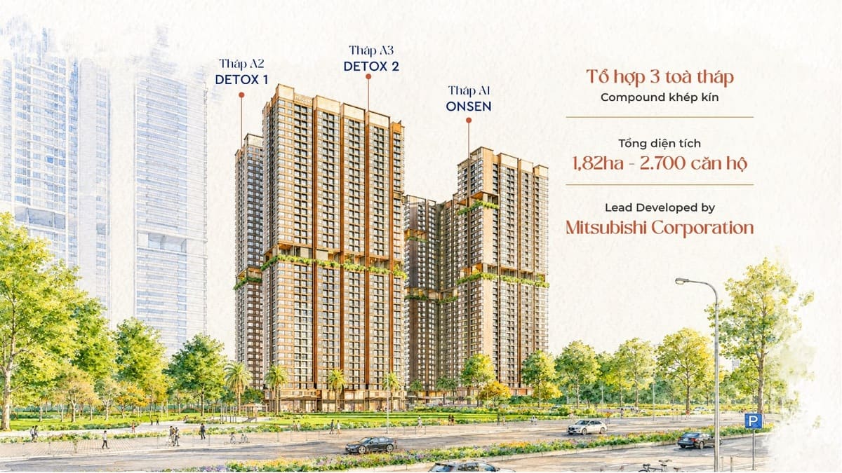 Monrei Saigon gồm 3 tòa căn hộ cao 36-39 tầng