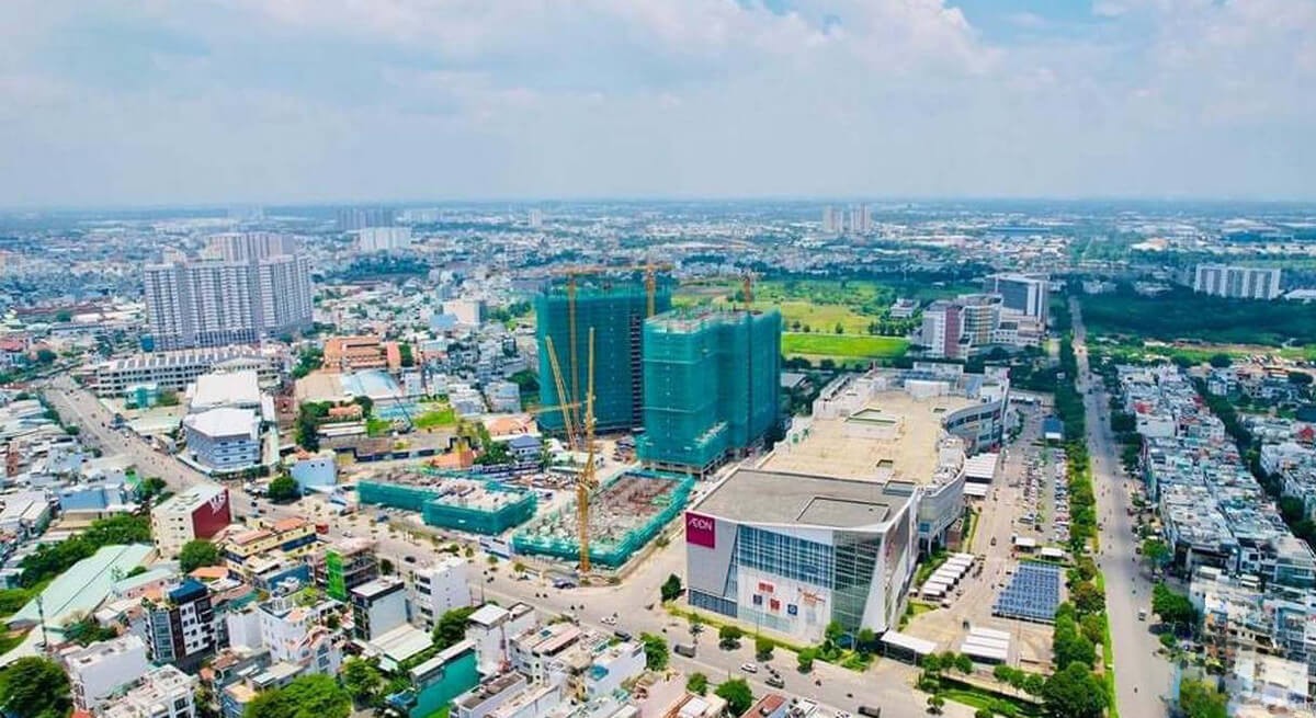 Thực tế công trường dự án Aio City Bình Tân chuẩn bị cho kế hoạch tái khởi động