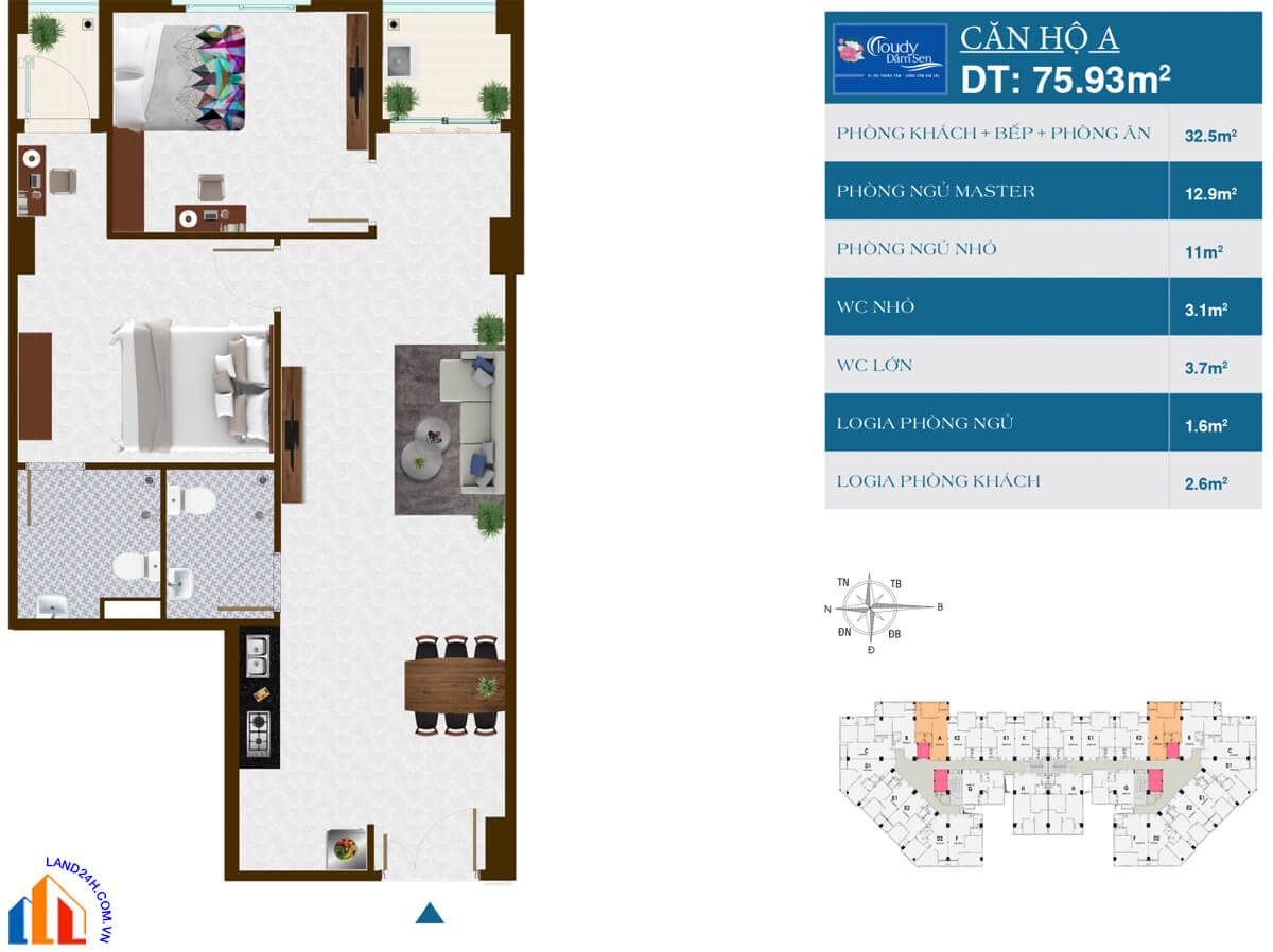 CHUNG CƯ CLOUDY ĐẦM SEN