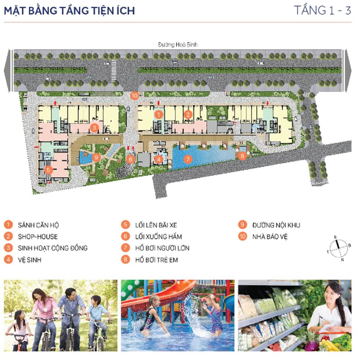 Hệ thống tiện ích tích hợp tại khối đế