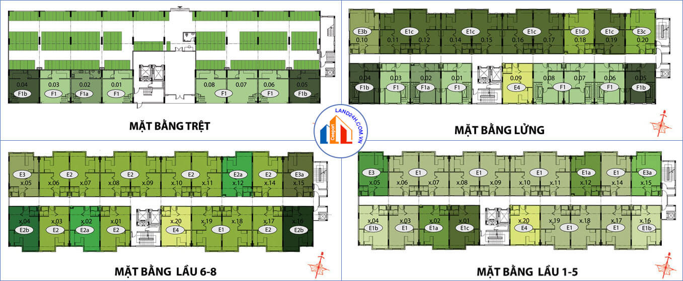 Mặt bằng block B1 Ehome 3