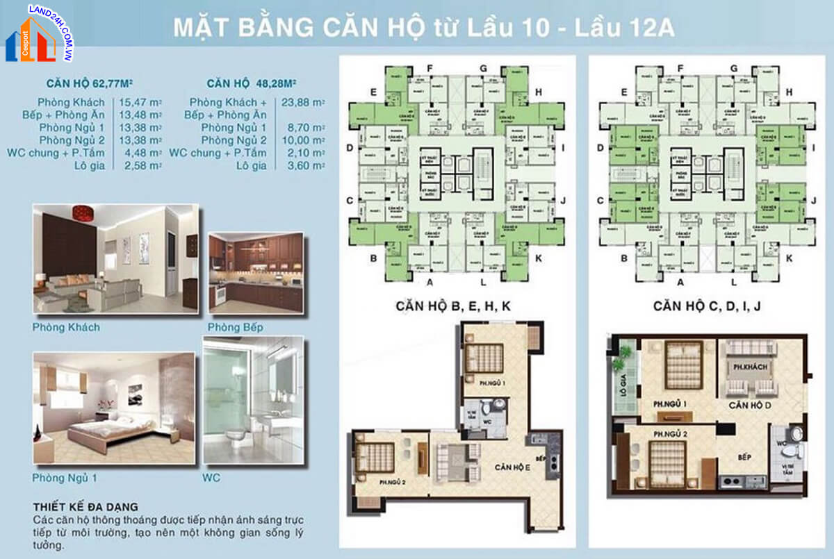 Mặt bằng tầng chung cư Long Phụng Apartment