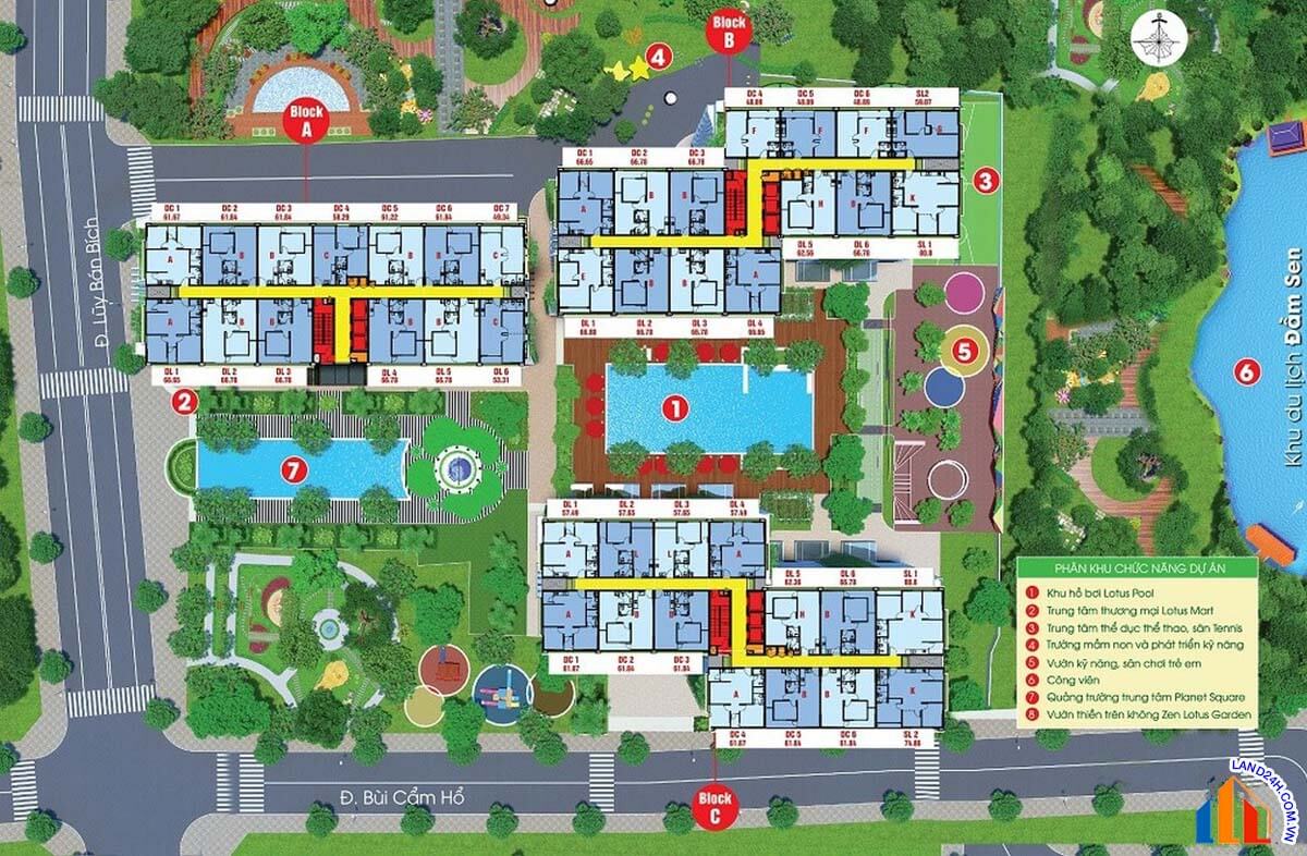 Mặt bằng tổng thể Diamond Lotus Lakeview