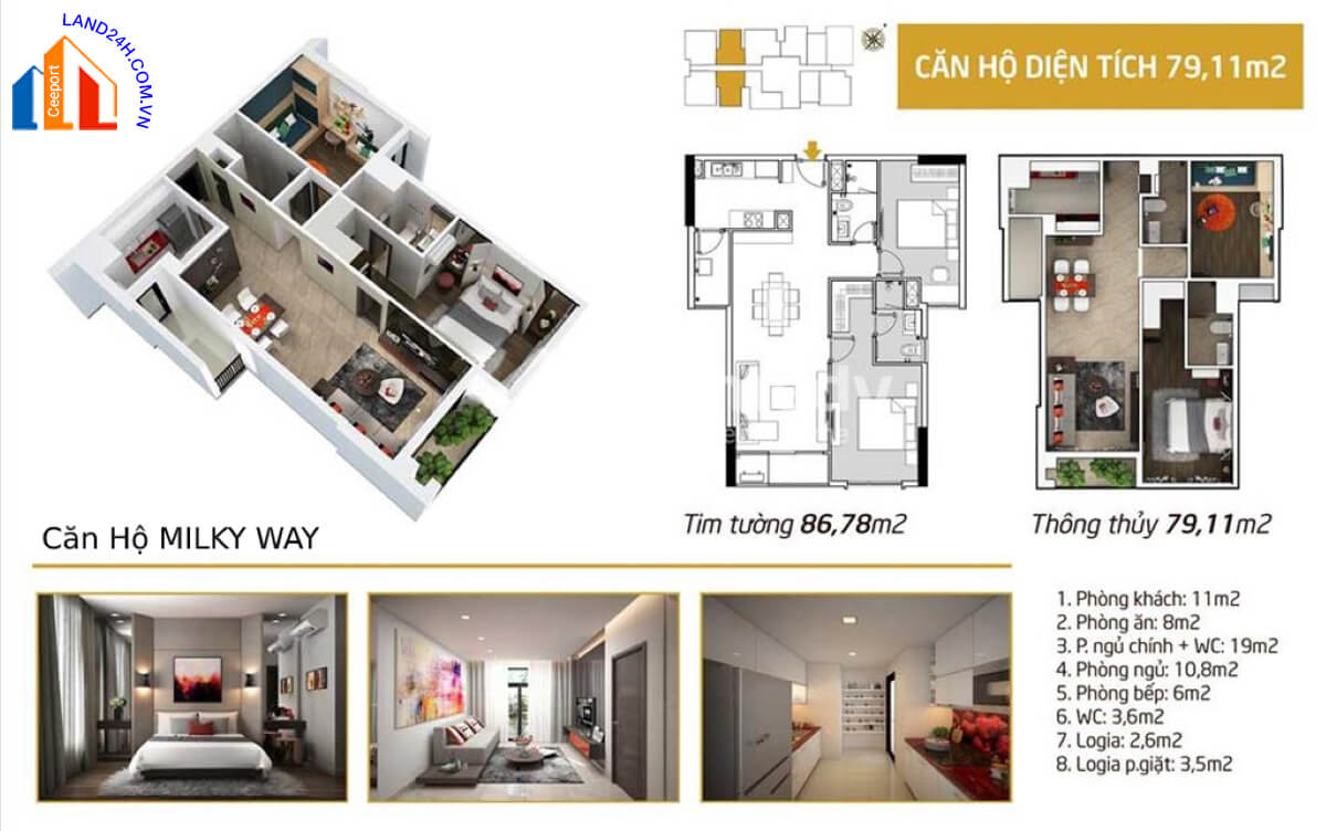 Thiết kế căn 79m2 chung cư milky way ( Hình ảnh tham khảo )