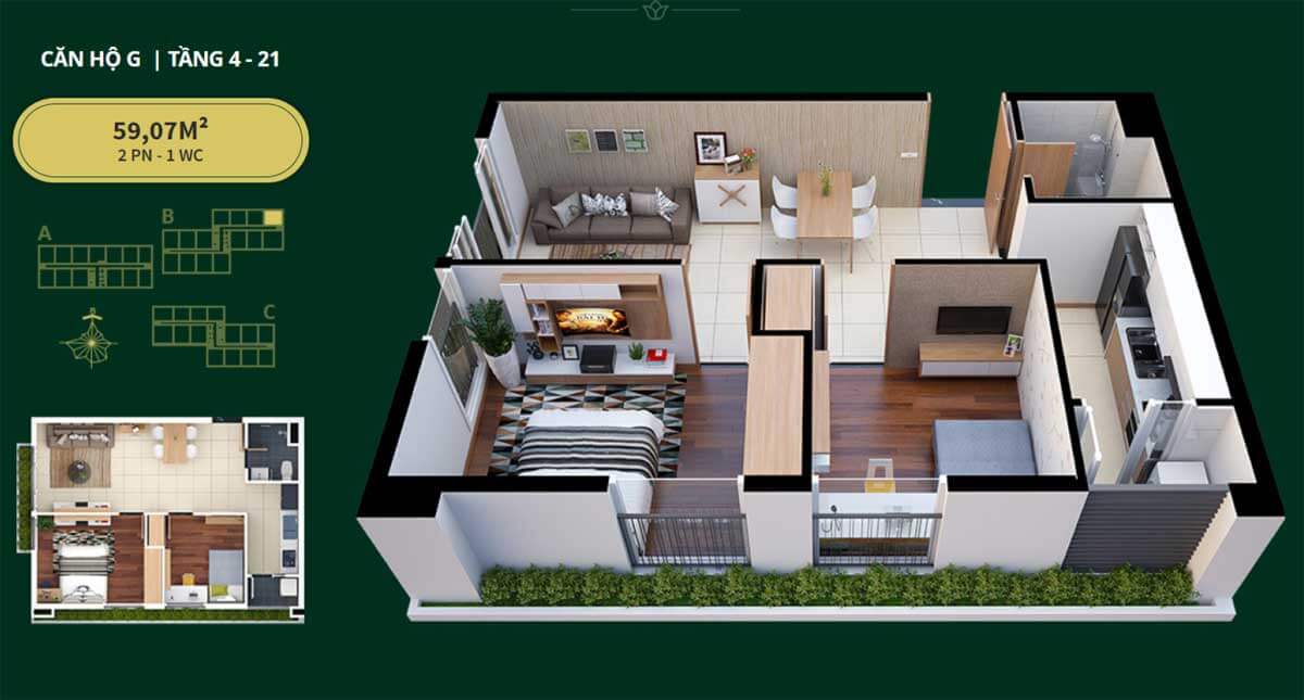 Thiết kế chi tiết căn G Diamond Lotus Lake View