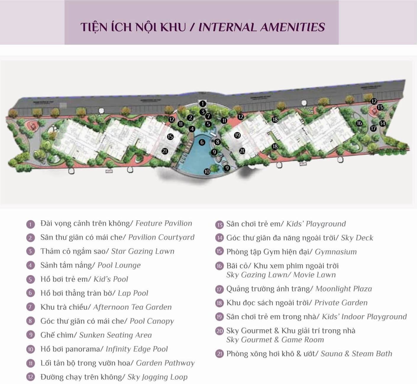 Hệ thống tiện ích được tích hợp tại tầng 5 dự án