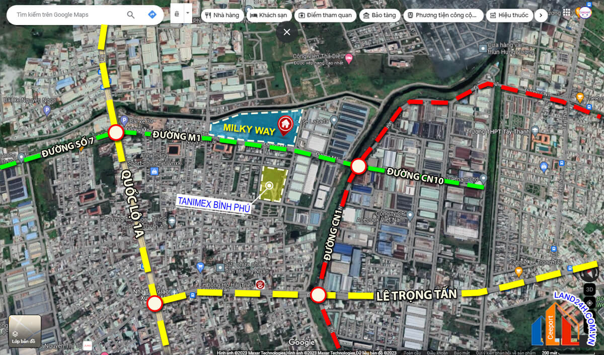Milky Way tọa lạc tại mặt tiền đường M1, KCN Tân Bình mở rộng, Phường Bình Hưng Hoà, Quận Bình Tân, TP. Hồ Chí Minh