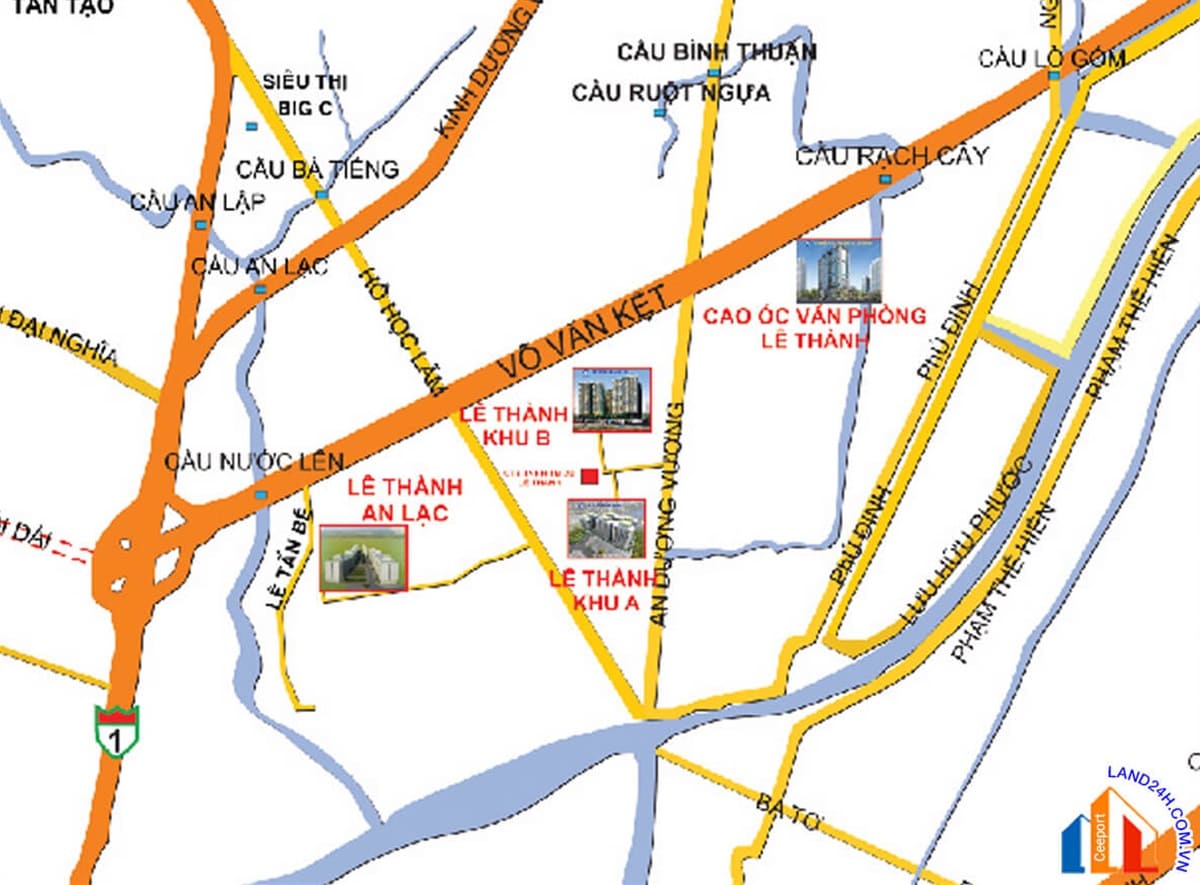 Vị trí dự án chung cư Lê Thành An Dương Vương Bình Tân