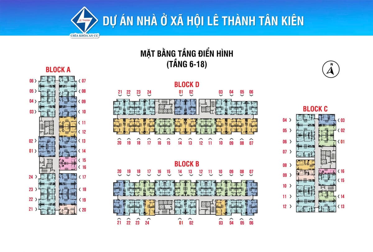 Mặt bằng tầng chung cư Lê Thành Tân Kiên