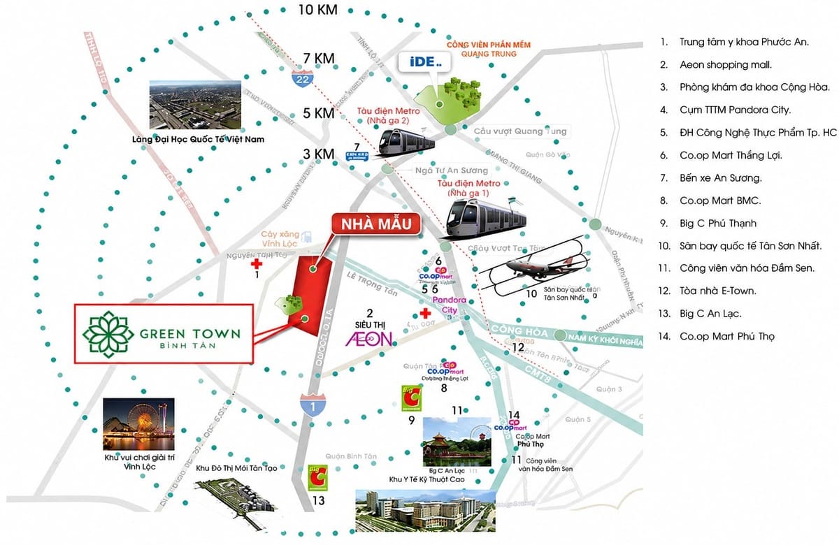 Hệ thống liên kết vùng tiện ích xung quanh dự án Solena Green Town