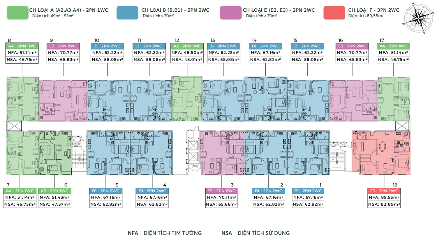 Mặt bằng tháp Solena Block B2 dự án Green Town Bình Tân