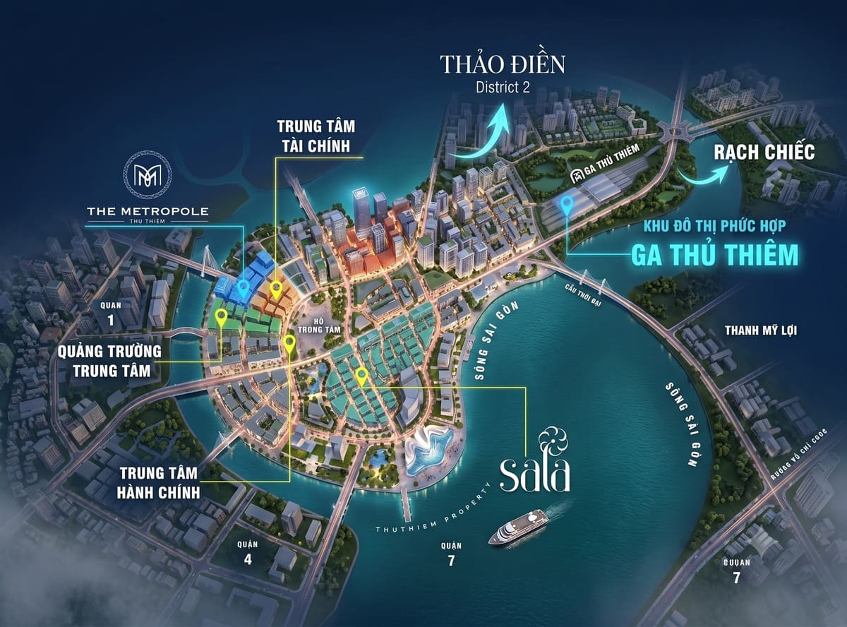 Toàn cảnh quy hoạch đô thị mới Thủ Thiêm ven sông Sài Gòn với các công trình hạ tầng tỷ đô