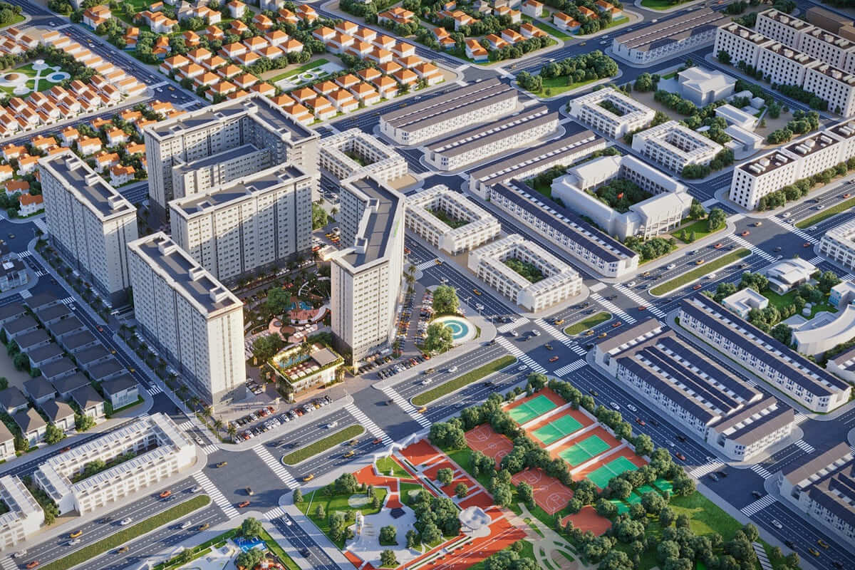 Green Town Binh Tan sở hữu 4 mặt tiền đường