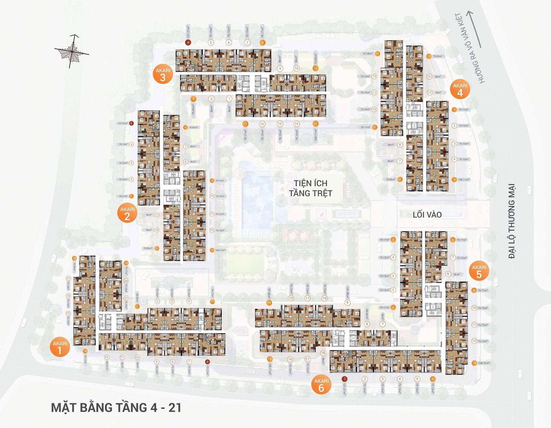 Mặt bằng Akari giai đoạn 1