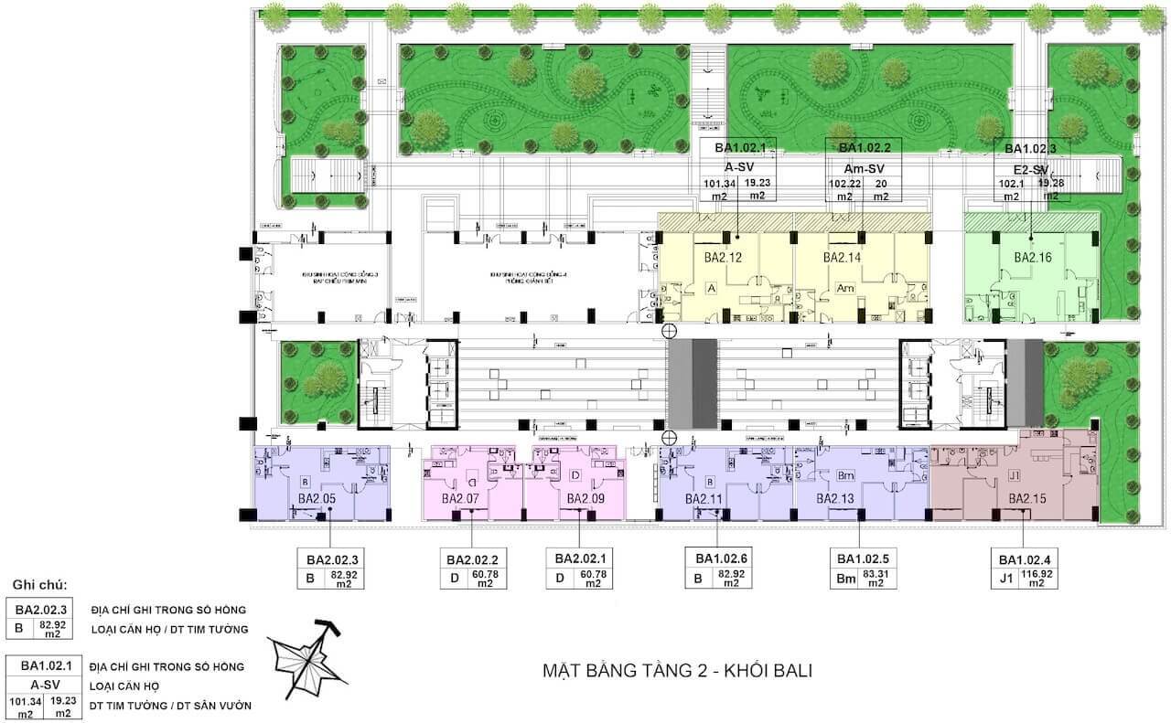 Mặt bằng tòa Bali chung cư New City Quận 2