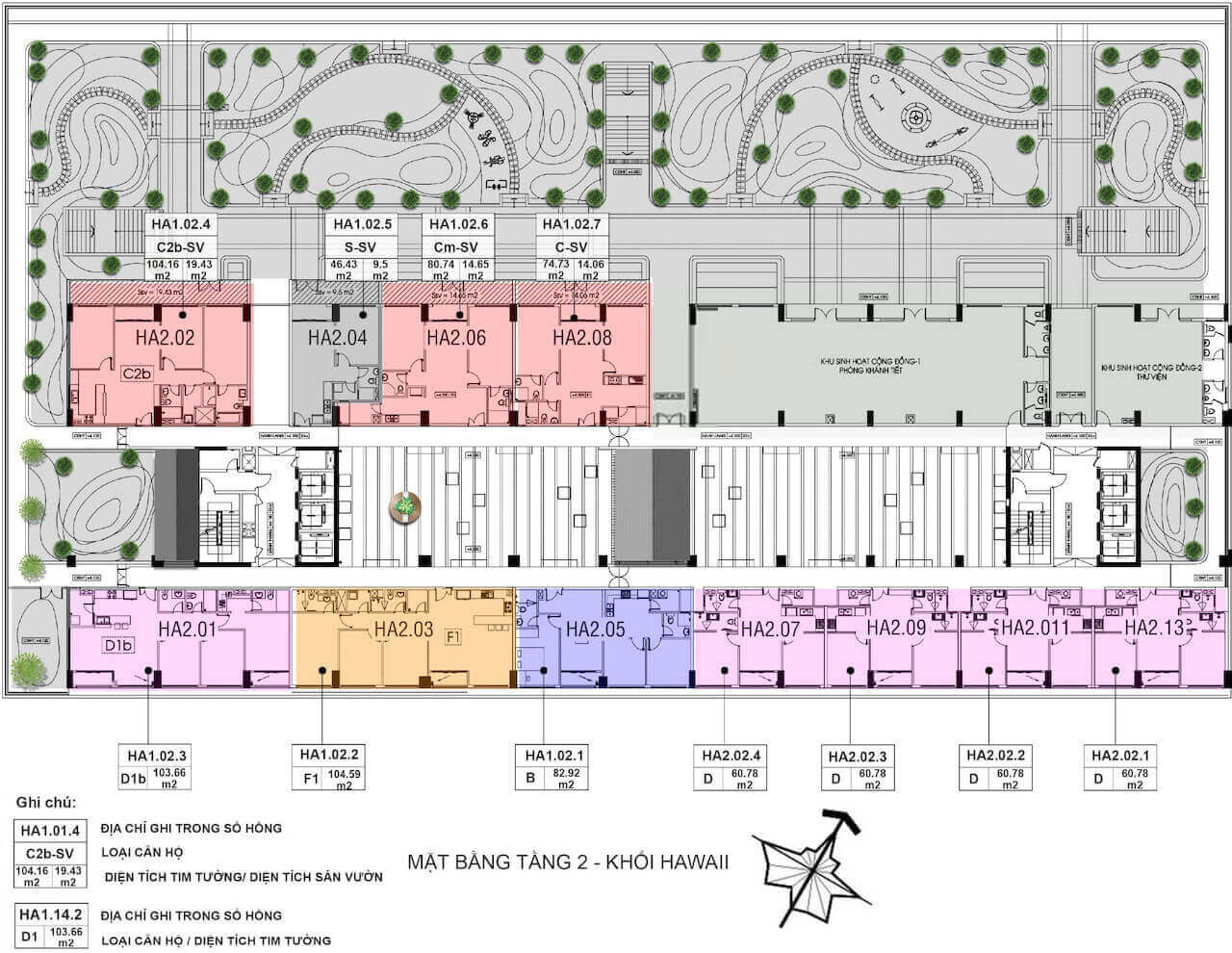 Mặt bằng tòa Hawaii chung cư New City Quận 2