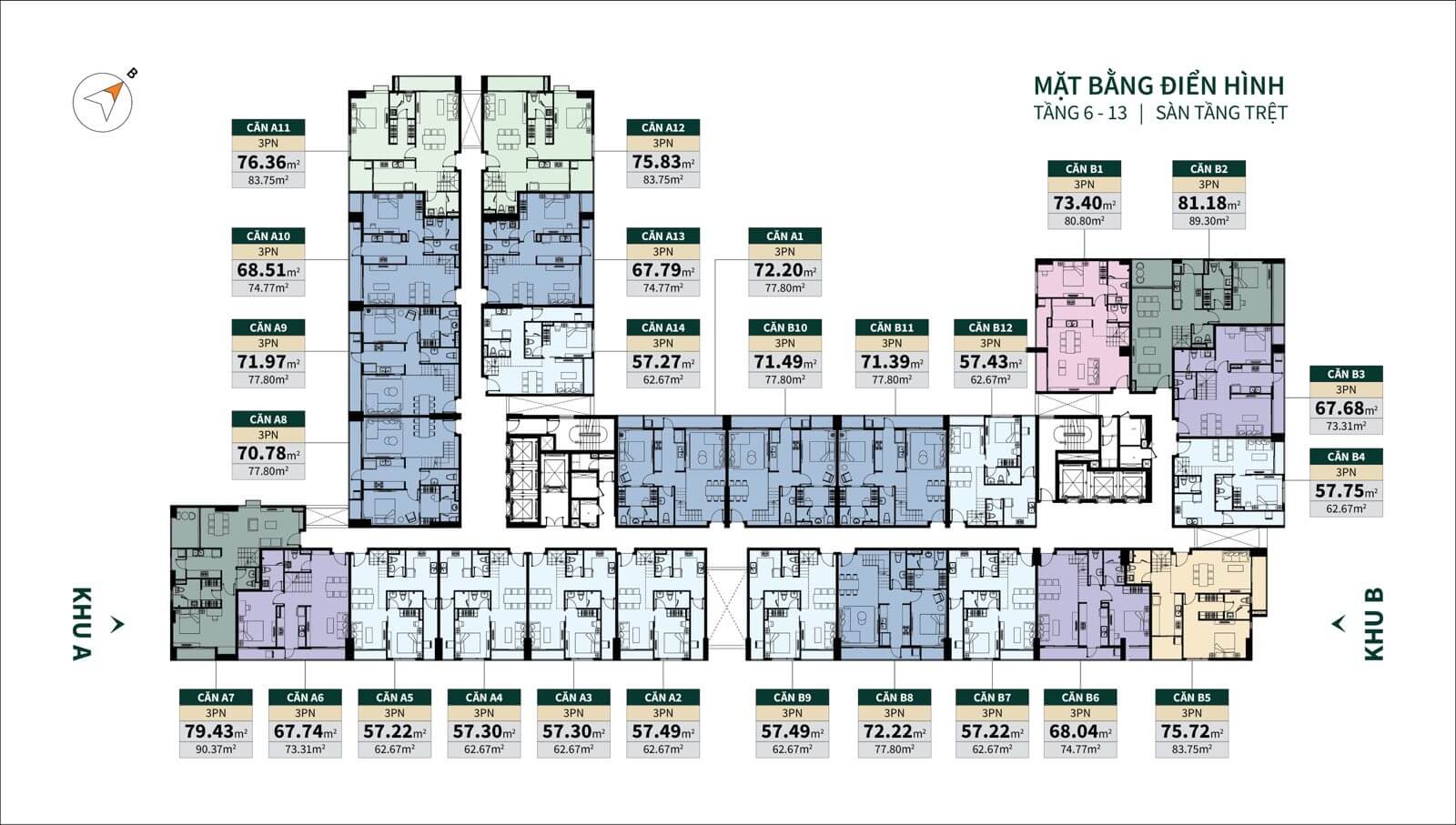 Mặt bằng căn hộ La Cosmo