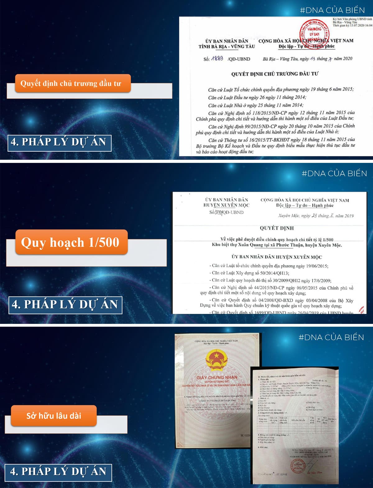 Pháp lý dự án Xuân Quang Villas Hồ Tràm