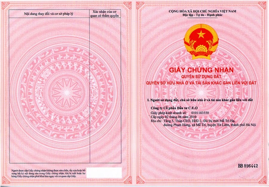 Mẫu sổ hồng chung cư