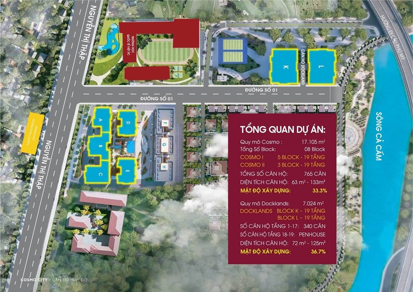 Mặt bằng tổng thể dự án Cosmo City Quận 7