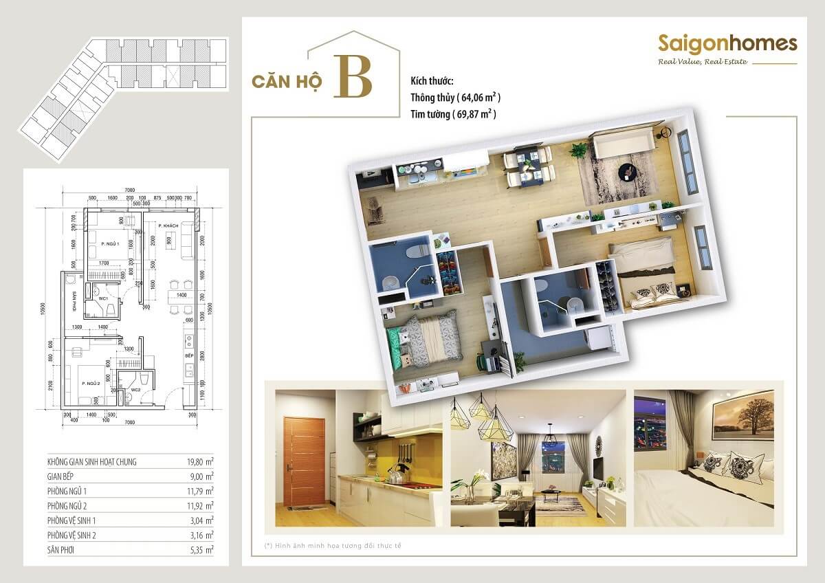 Thiết kế căn B Saigon Homes