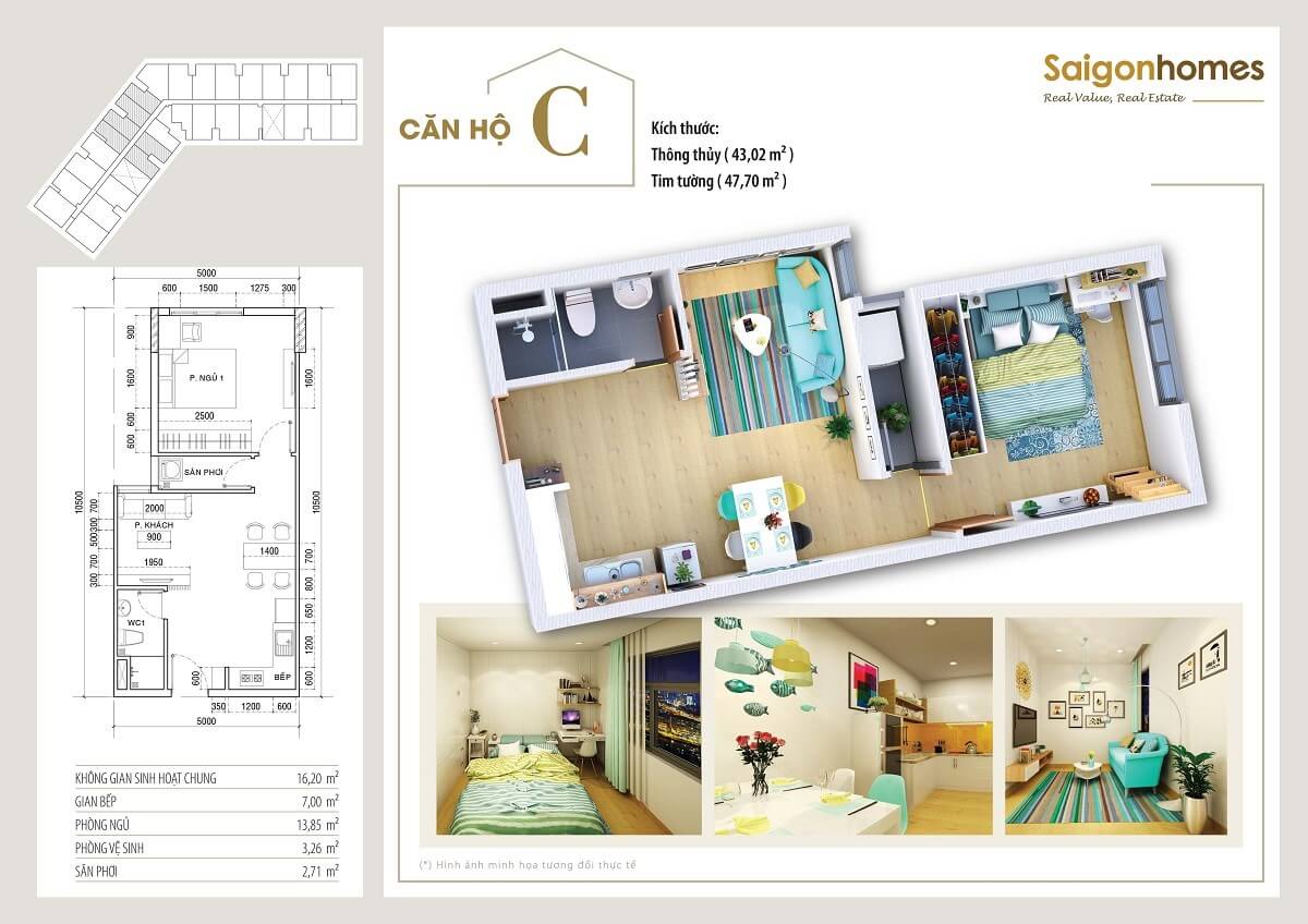 Thiết kế căn C Saigon Homes