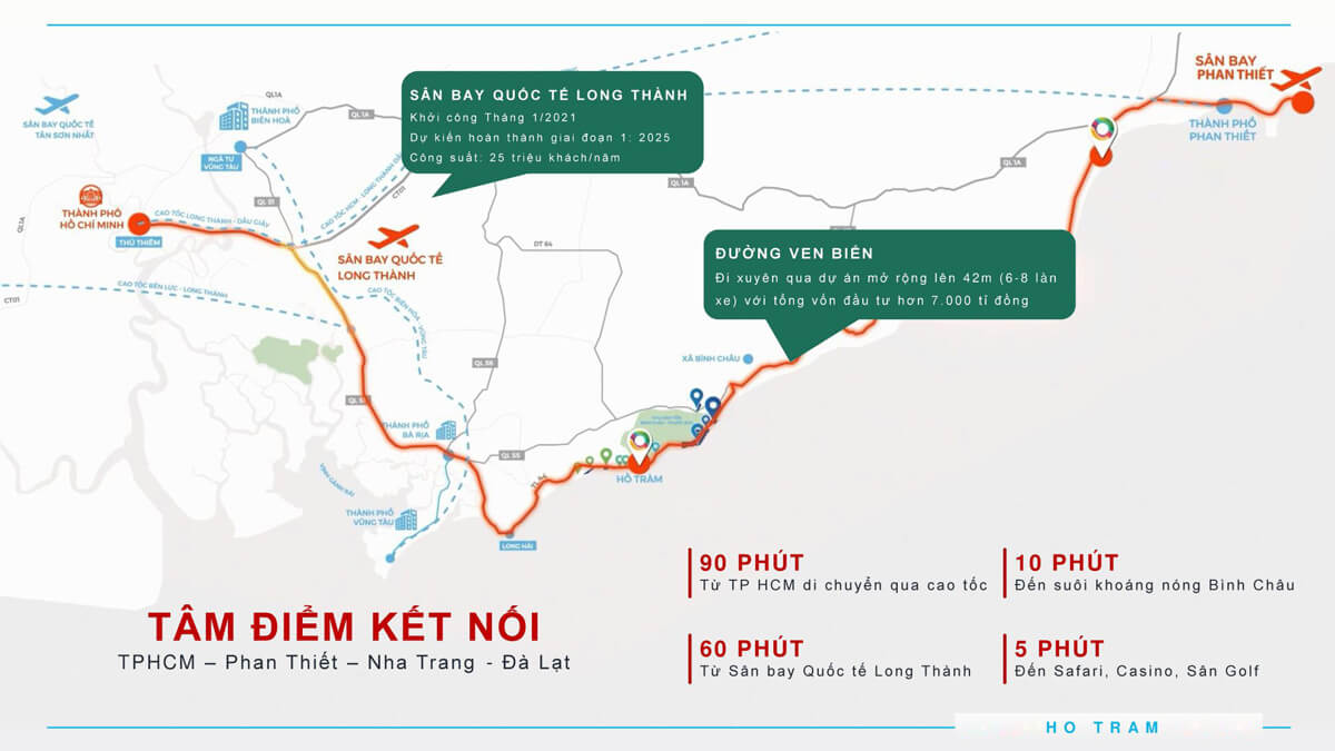 Liên kết vùng Hồ Tràm - Kết nối thuận tiện đến các tiện ích trong khu vực