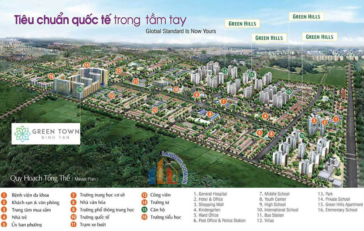 Green Town Bình Tân nằm trong khu dân cư Vĩnh Lộc quy mô 110ha