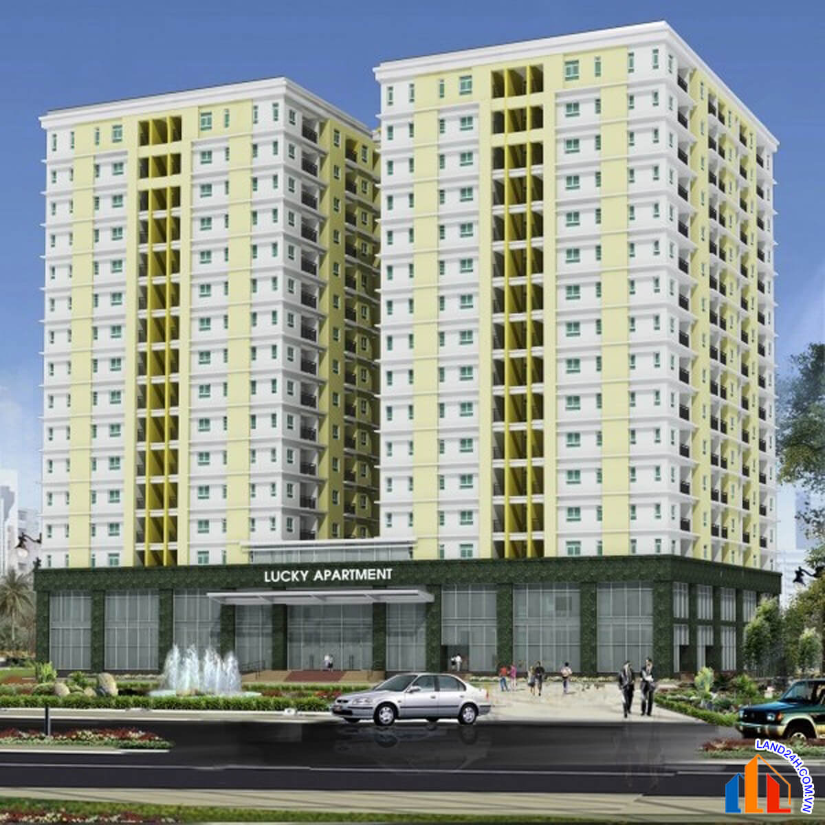 Lucky Apartment có quy mô gồm 2 block căn hộ cao 15 tầng & đã bàn giao 2013