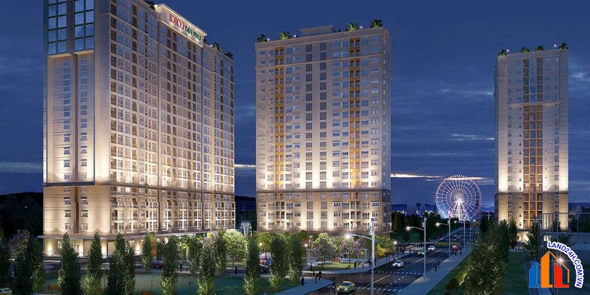 IDICO Đầm Sen quy mô gồm 3 tòa tháp căn hộ cao 20 tầng, cung cấp ra thị trường 741 căn hộ