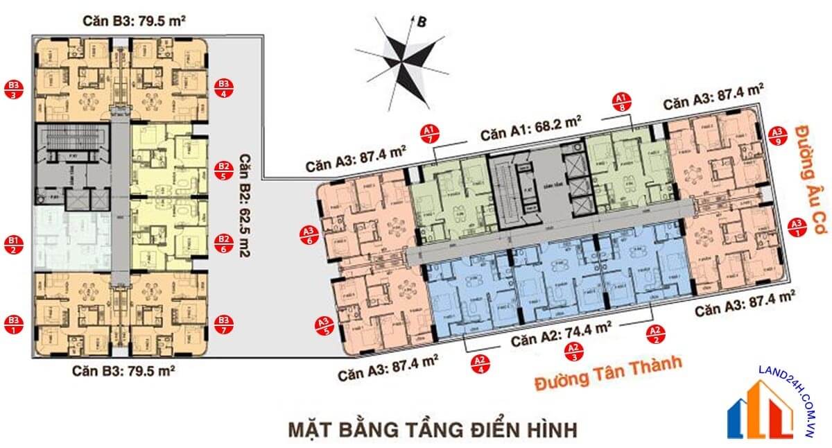 Mặt bằng tầng 3-18