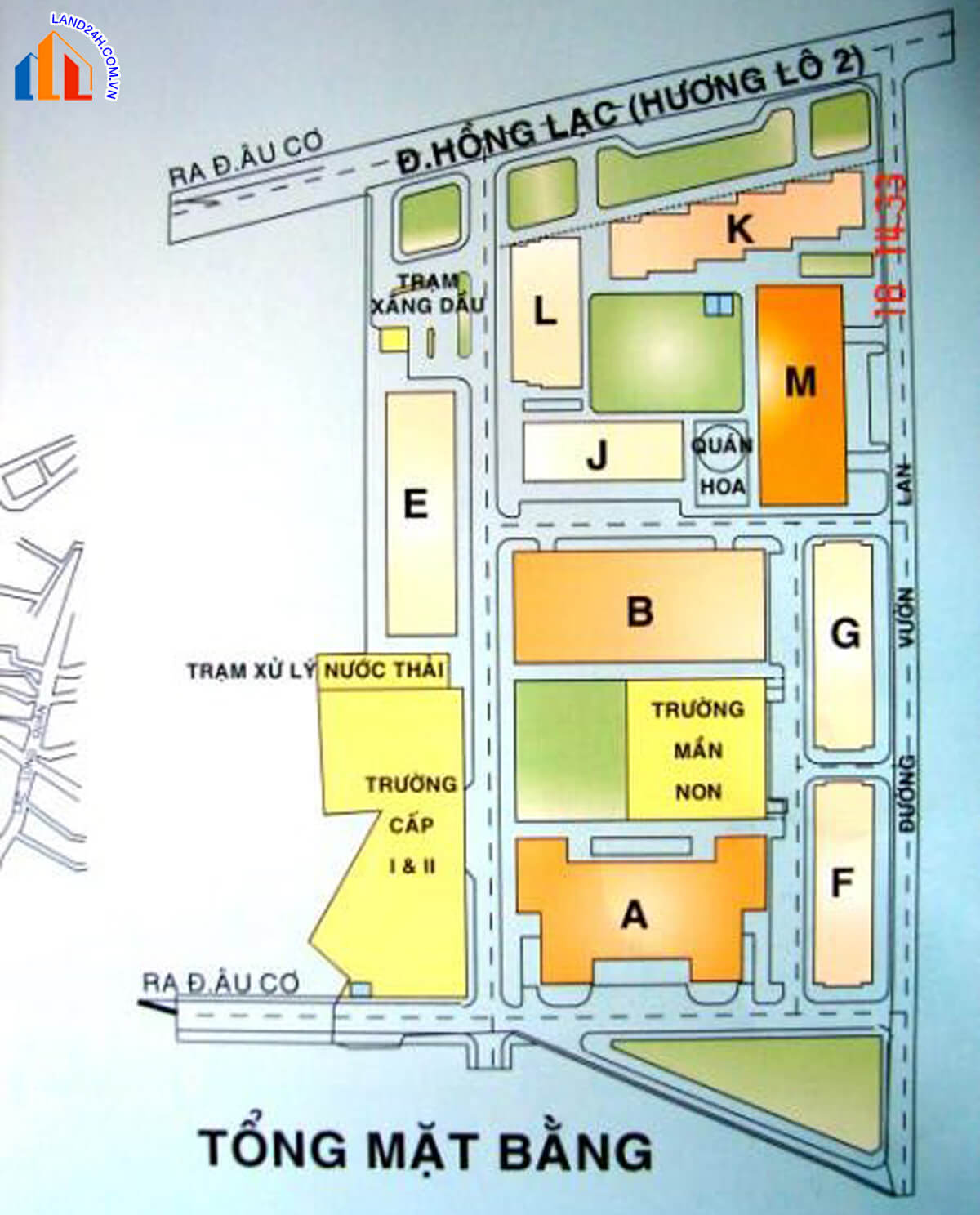 Dự án gồm 9 tòa tháp A-B-E-F-G-J-K-L-M