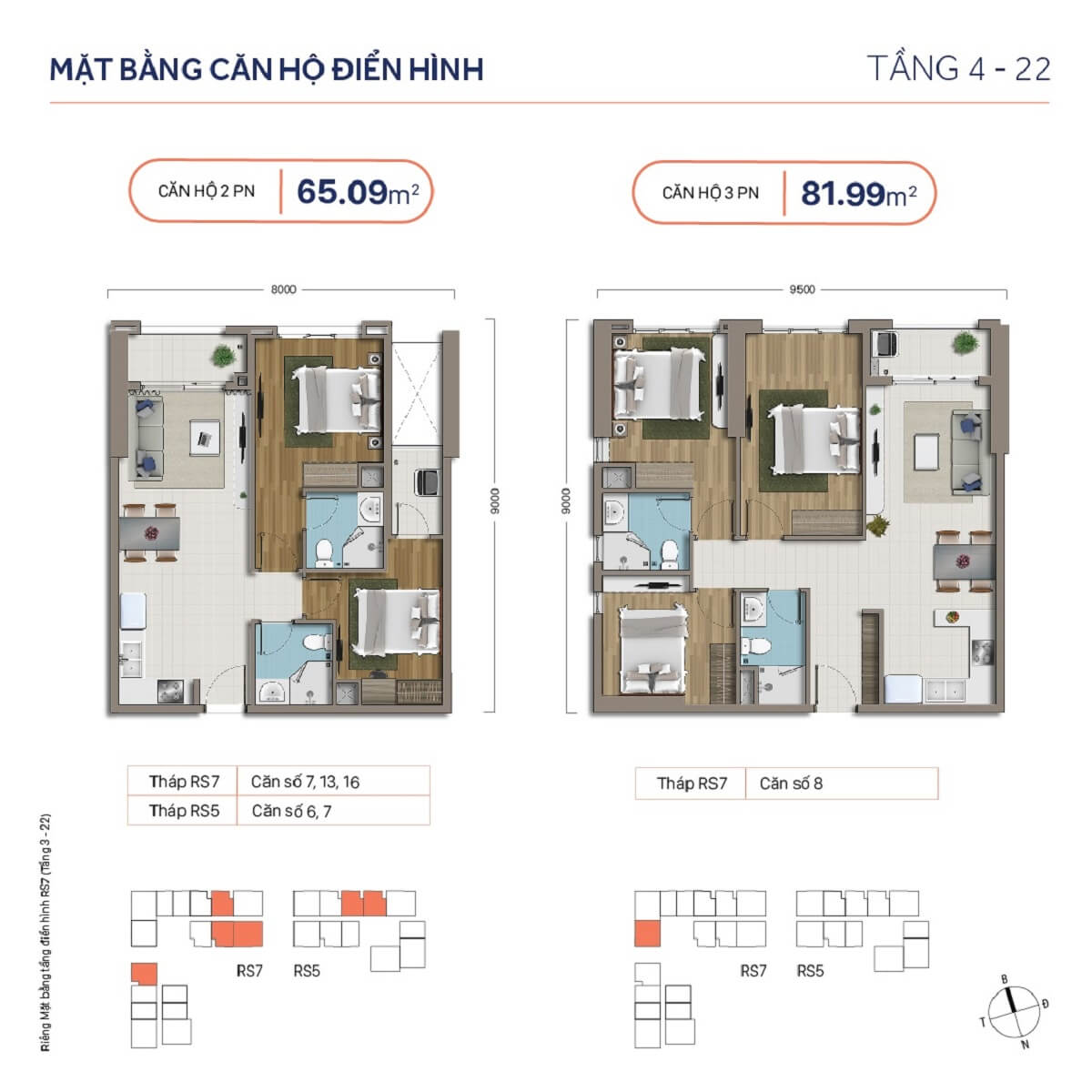 Thiết kế chi tiết căn 65m2 -81m2