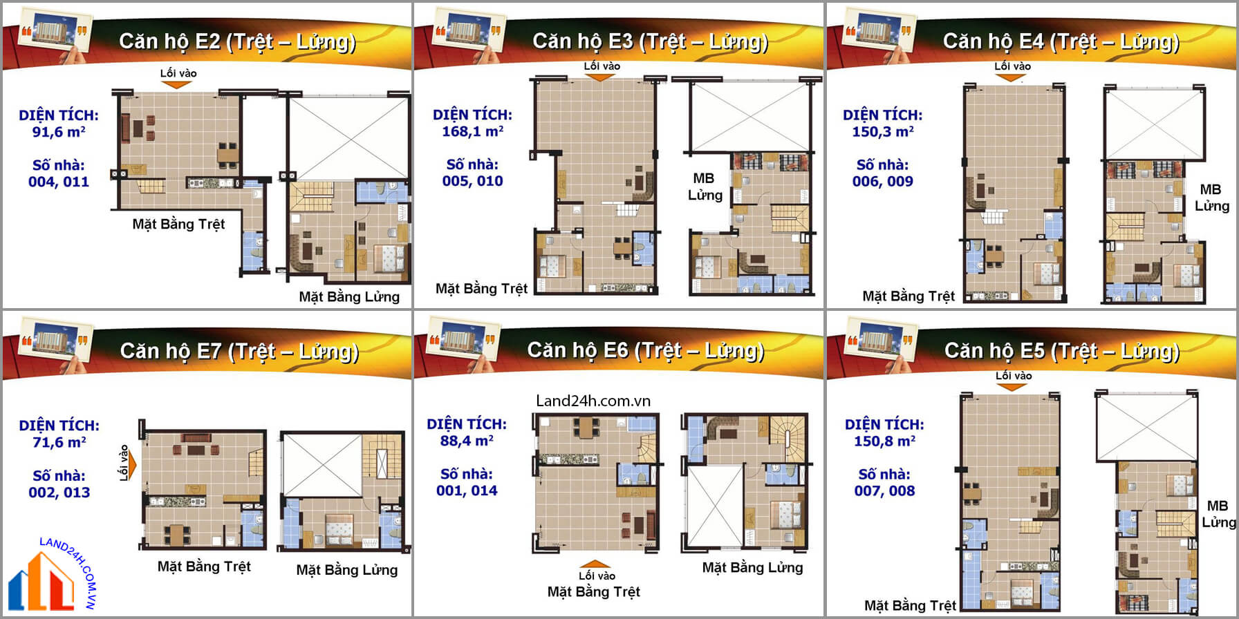 Thiết kế chi tiết căn hộ E2 -> E7 chung cư bàu cát 2