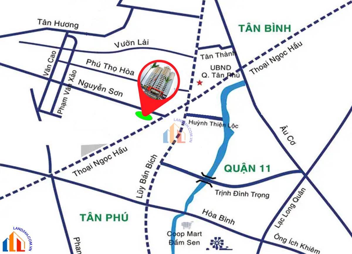 Phú Thạnh Apartment tọa lạc tại 53 Nguyễn Sơn, Phường Phú Thạnh, Quận Tân Phú, Thành phố Hồ Chí Minh