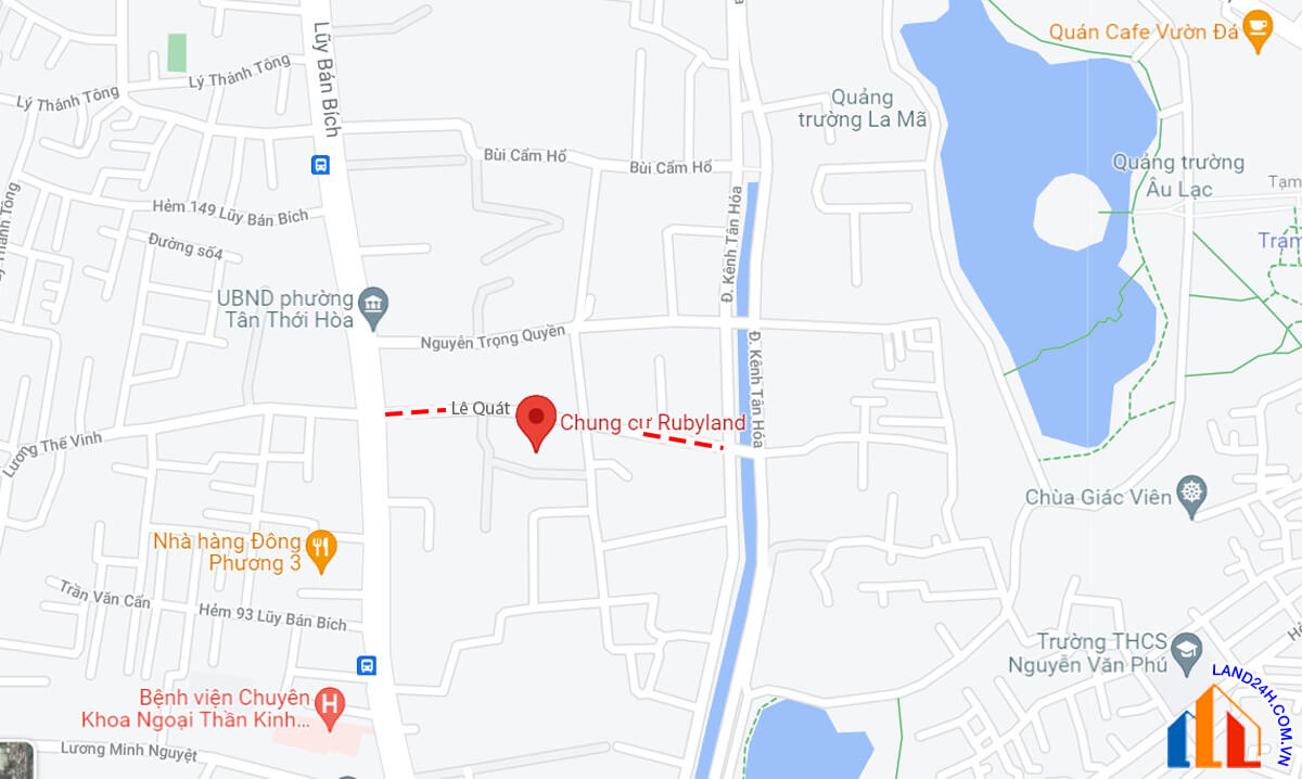 The Ruby Land tọa lạc tại số 4 Lê Quát, phường Tân Thới Hòa, quận Tân Phú, Thành phố Hồ Chí Minh