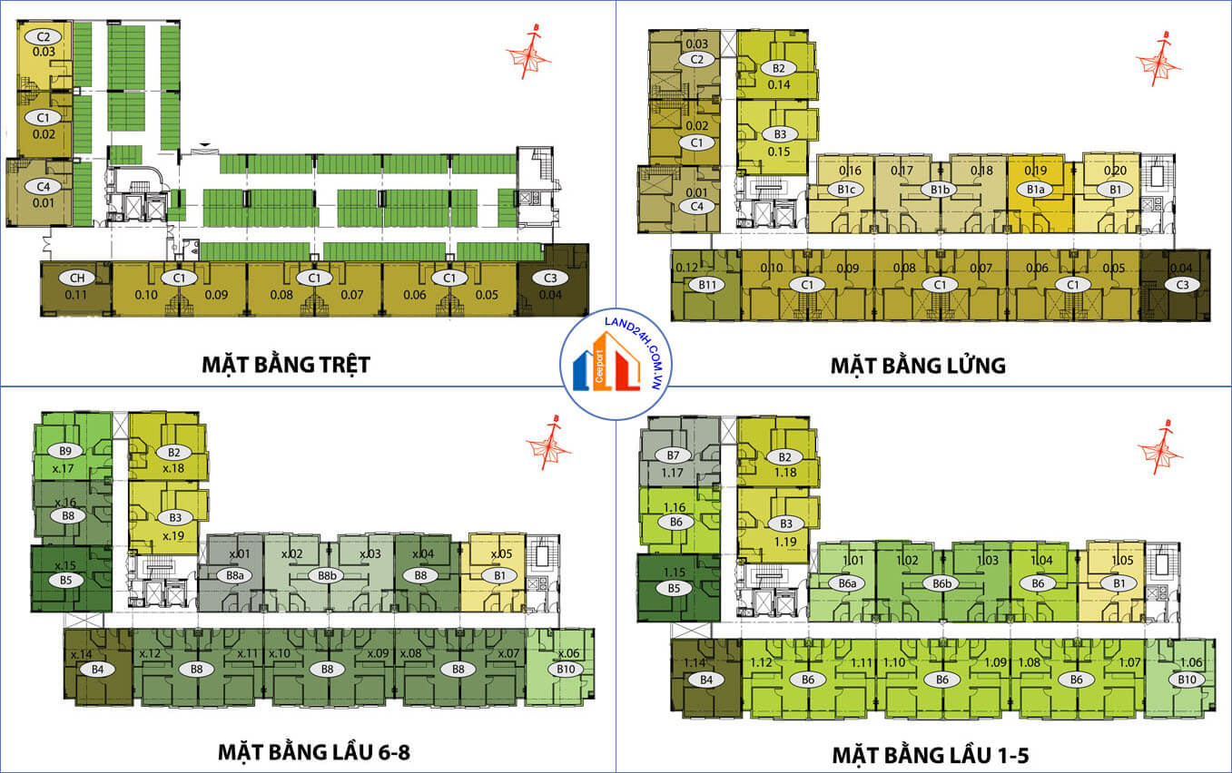 Mặt bằng block A6 dự án Ehome 3